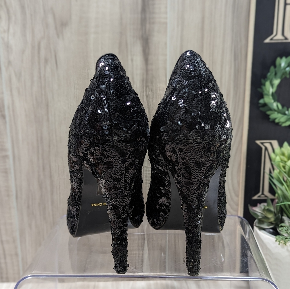 Forever 21 Black Sequin~Stiletto Heels - Picture 9 of 12